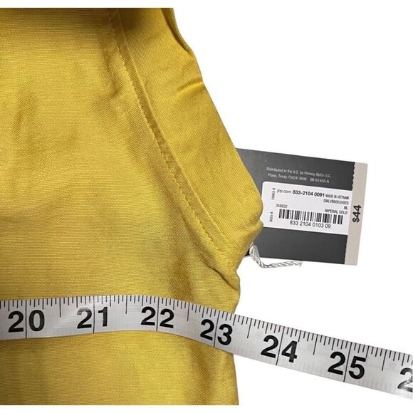 NWT WORTHINGTON Blouse Women’s XL Imperial Gold Yellow Short Sleeve V-Neck Top - Picture 5 of 11